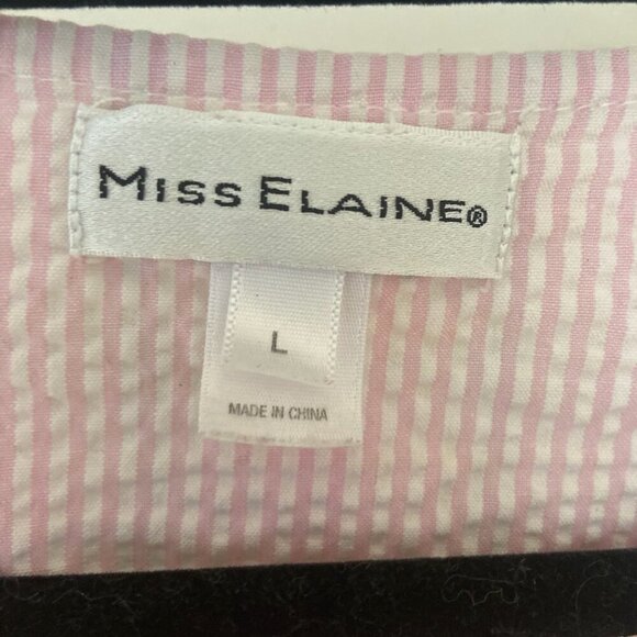 Miss Elaine Vintage Short Sleeve Button Down Nightgown With Pockets Size Large - Picture 5 of 12